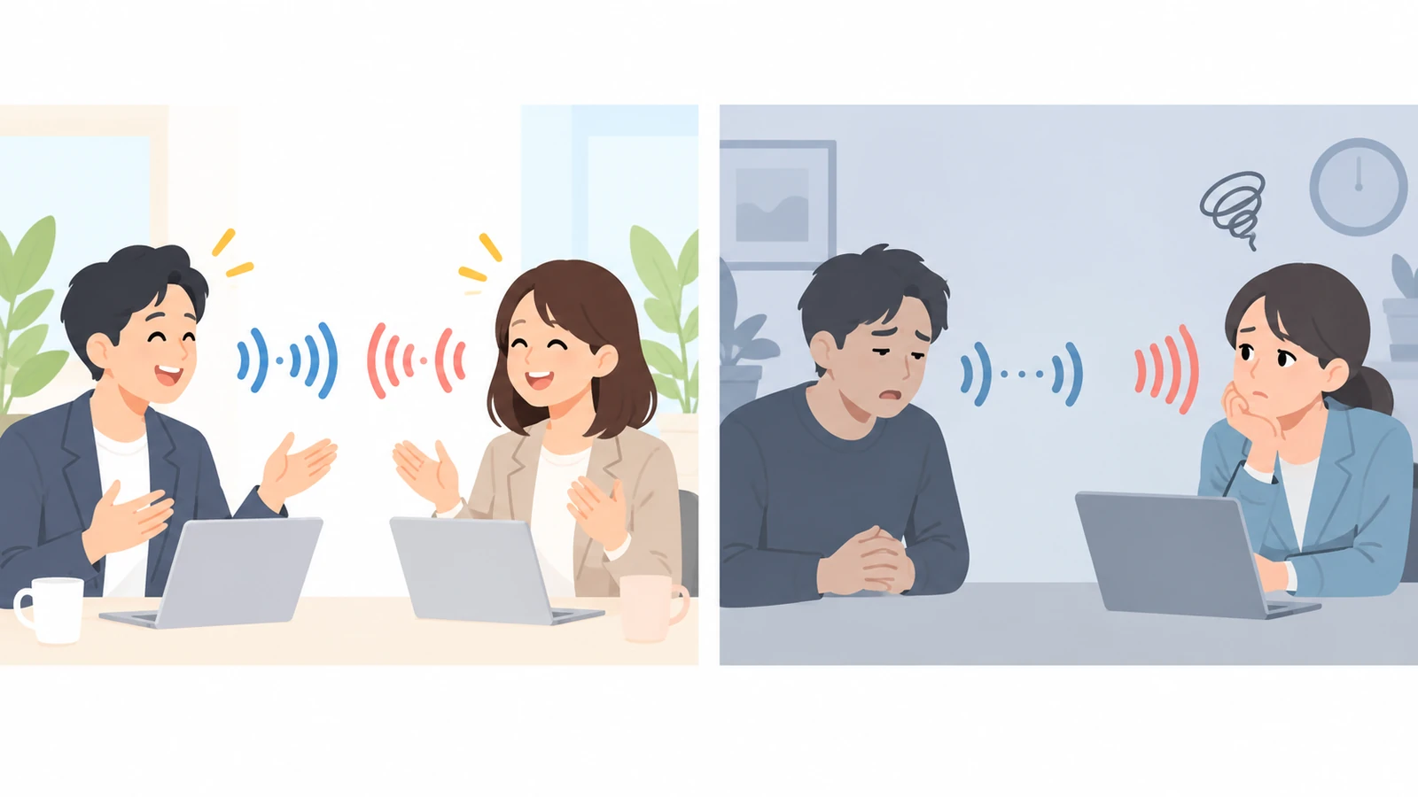 聞き手と同じ速さの相手は明るく感じられ、聞き手より遅い相手は暗く感じられる